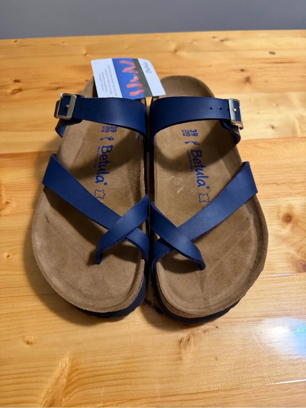 Comfortable Navy Blue Women's Cross-Strap Sandals